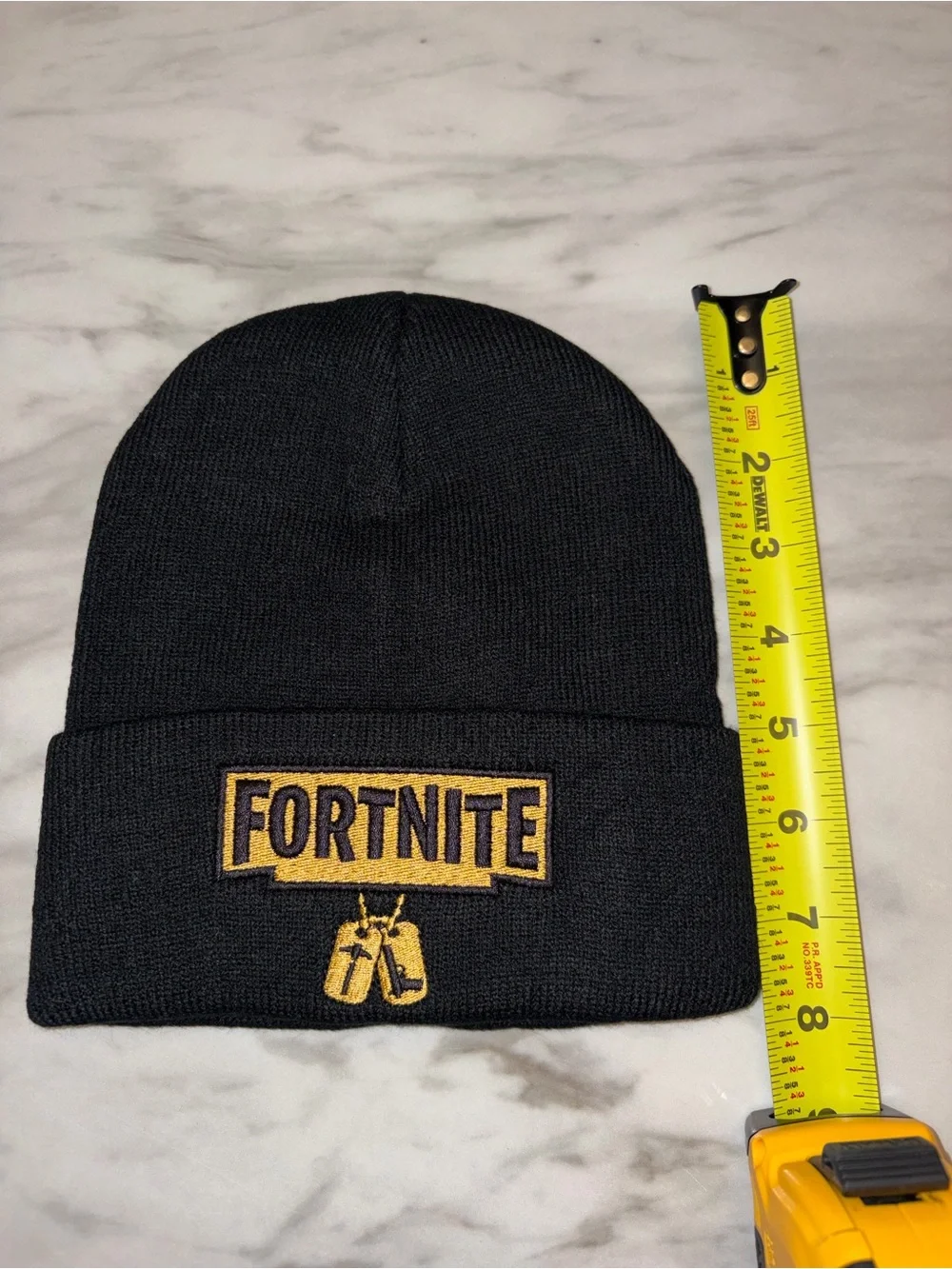 NWOT Set of 2 Fortnite Knit Beanie Hats Black Blue Winter Caps